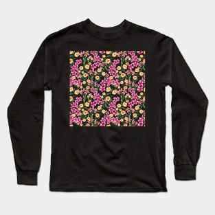 Bright Yellow and Pink Flowers Long Sleeve T-Shirt